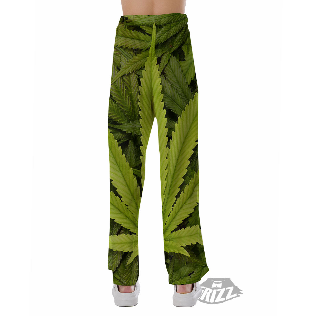 Pot Leaf Green Print Pajama Pants-grizzshop