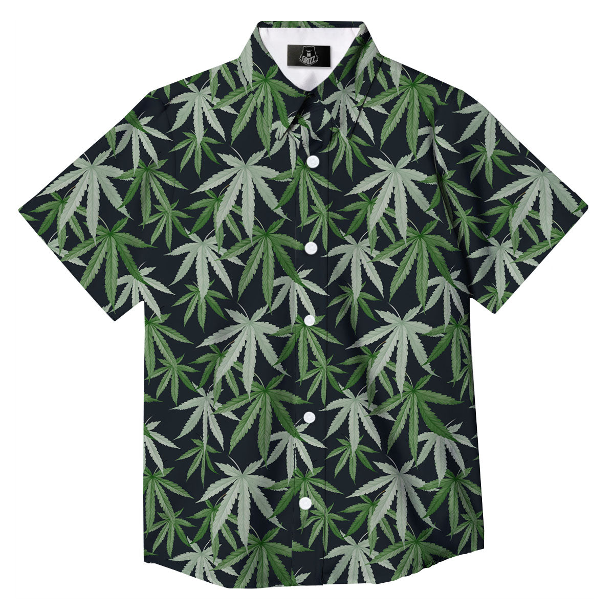 Pot Leaf Green Print Pattern Button Up Shirt-grizzshop