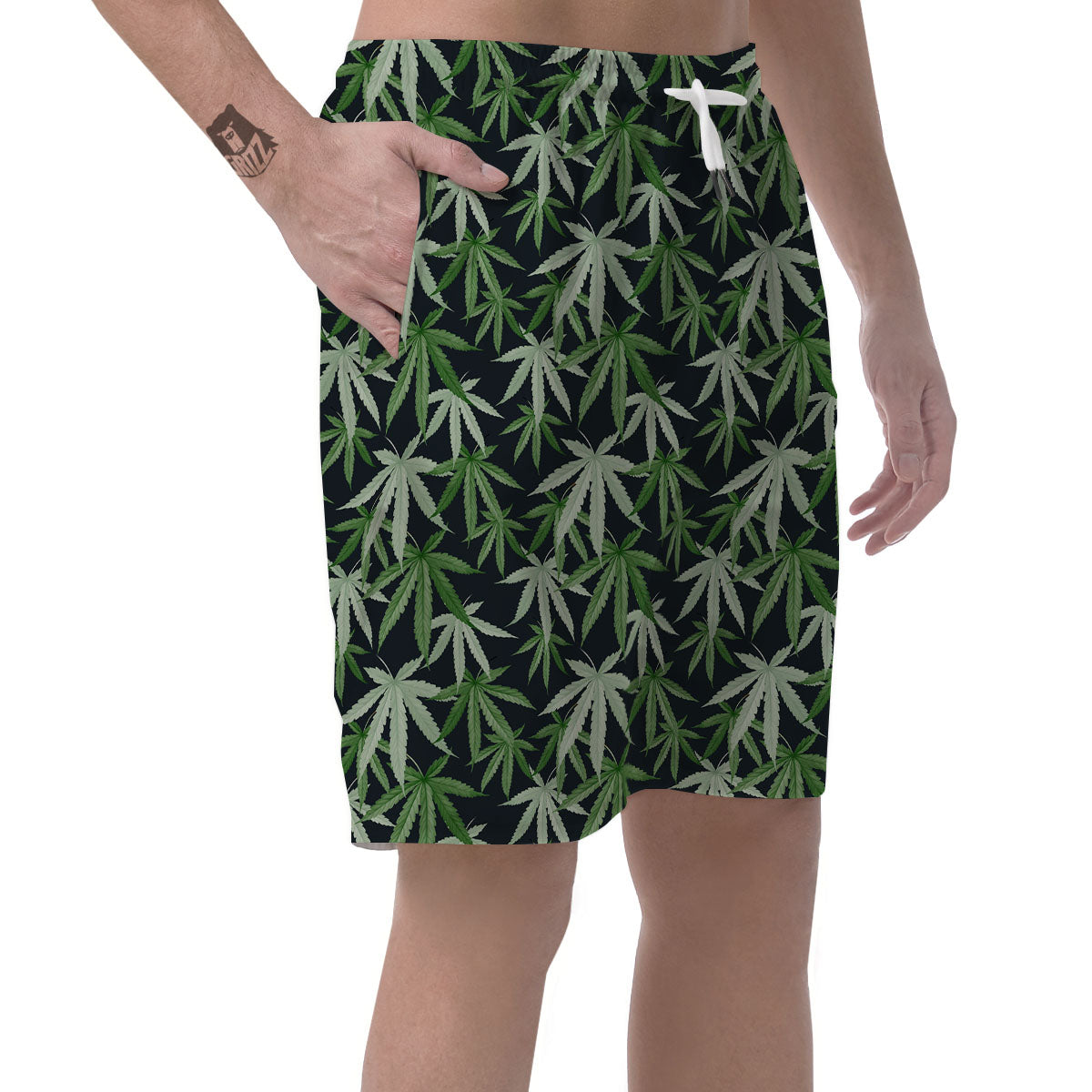 Pot Leaf Green Print Pattern Men's Shorts-grizzshop