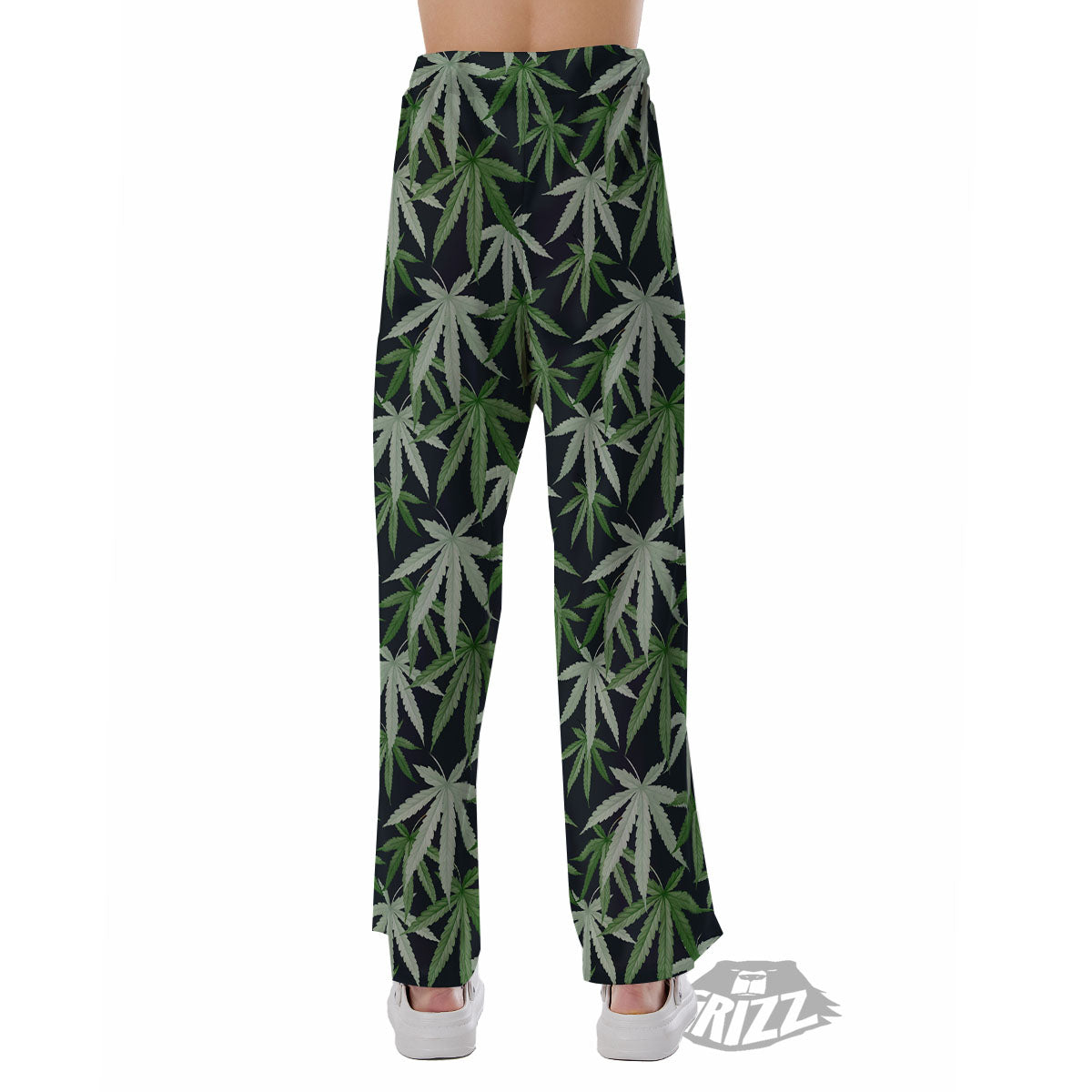 Pot Leaf Green Print Pattern Pajama Pants-grizzshop