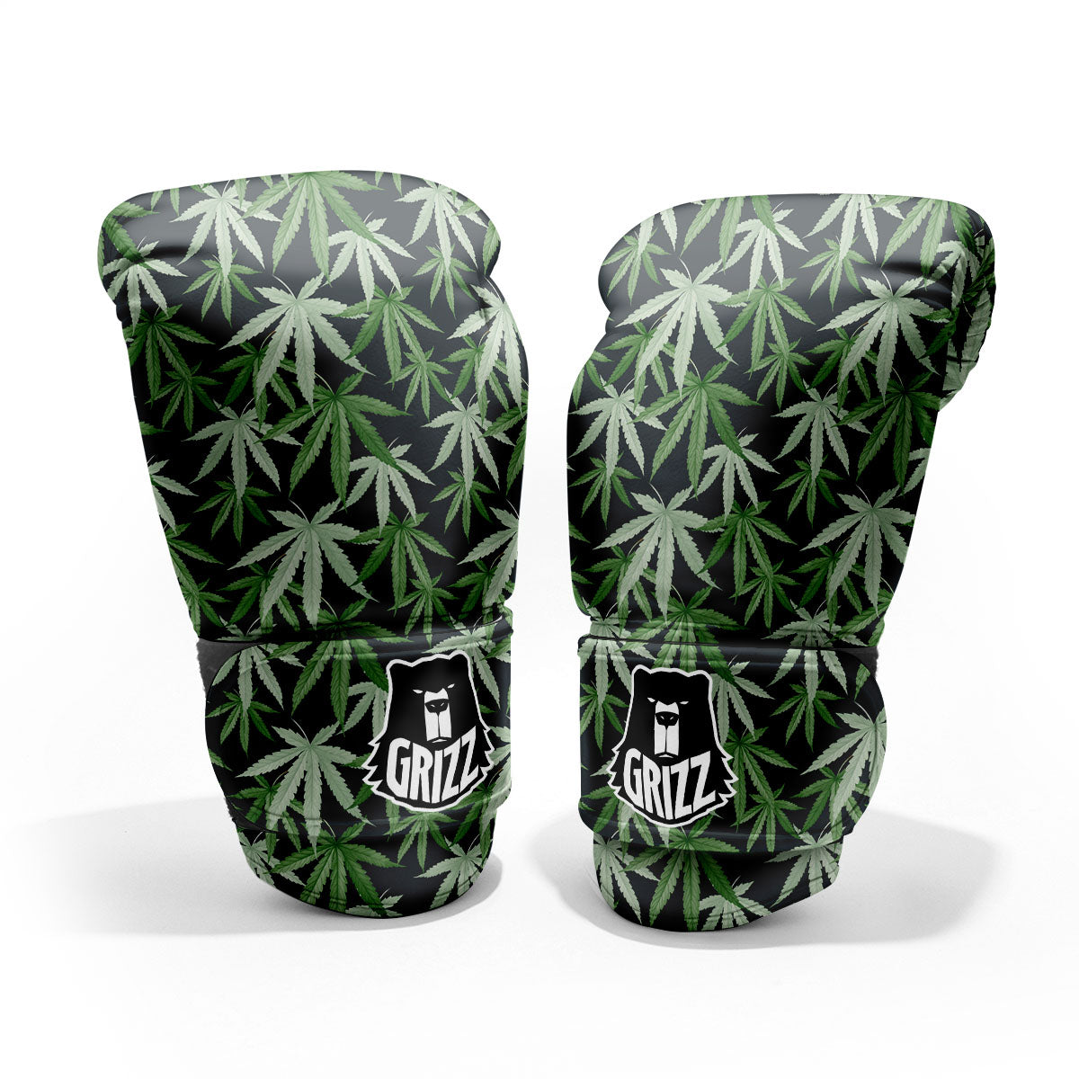 Pot Leaf Green Print Pattern Pro Boxing Glove