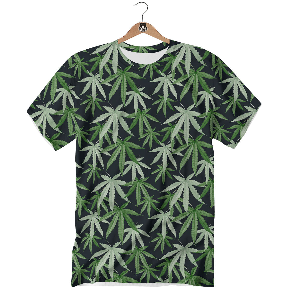 Pot Leaf Green Print Pattern T-Shirt-grizzshop