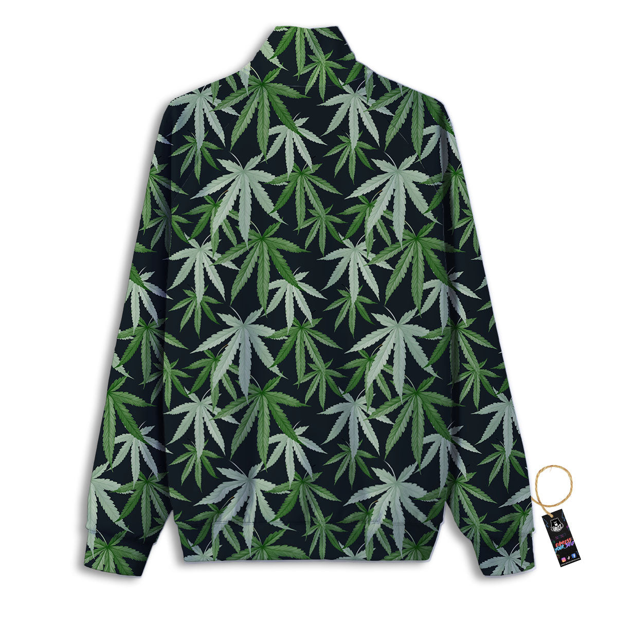 Pot Leaf Green Print Pattern Track Jacket-grizzshop