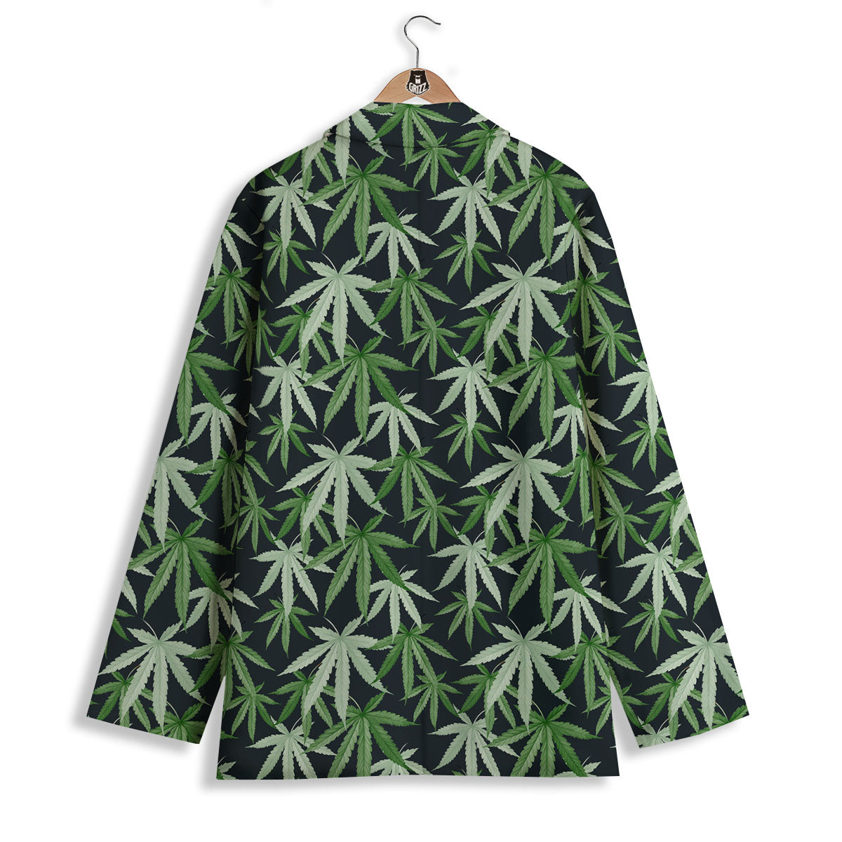 Pot Leaf Green Print Pattern Women's Blazer-grizzshop