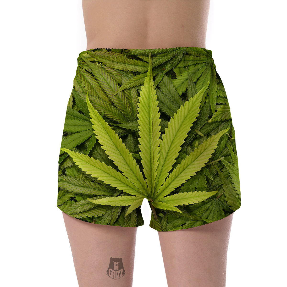 Pot Leaf Green Print Women's Shorts-grizzshop