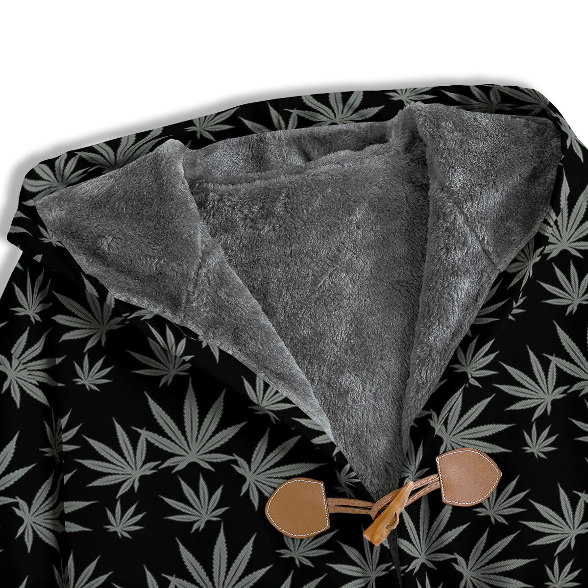 Pot Leaf Grey And Black Print Pattern Men's Windbreaker Jacket-grizzshop