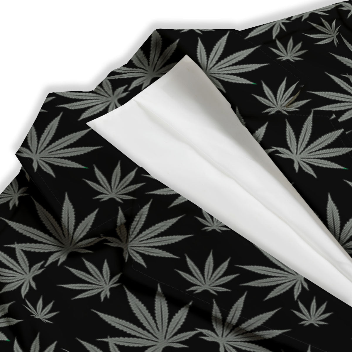 Pot Leaf Grey And Black Print Pattern Women's Blazer-grizzshop