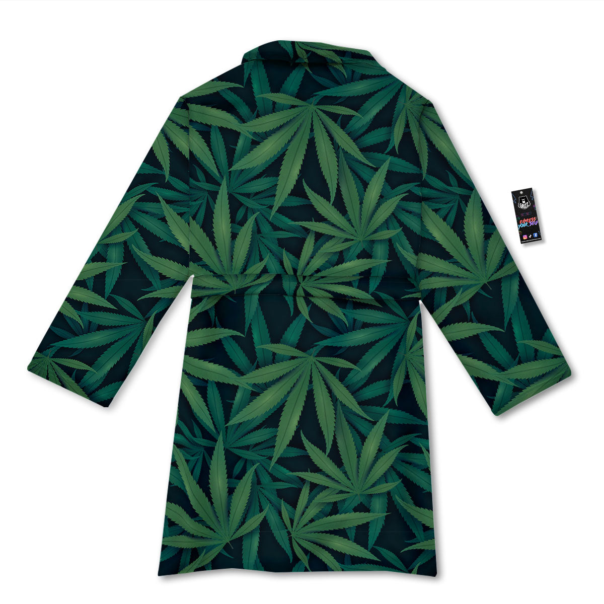 Pot Leaf Print Pattern Bathrobe-grizzshop