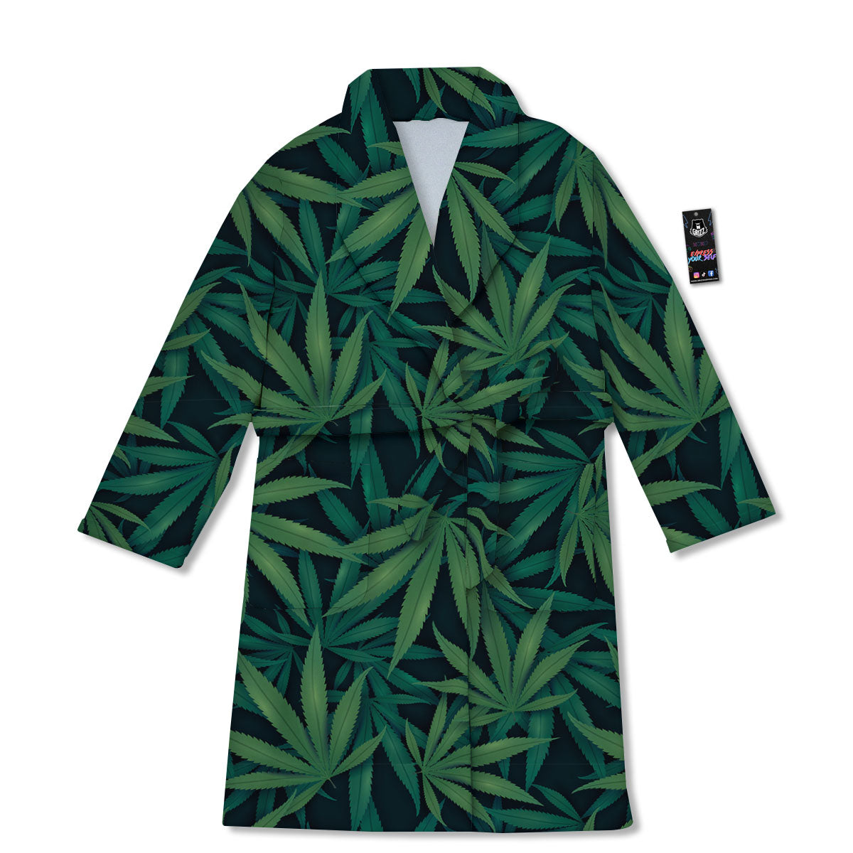 Pot Leaf Print Pattern Bathrobe-grizzshop