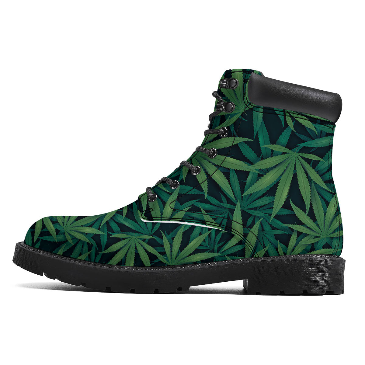 Pot Leaf Print Pattern Boots-grizzshop