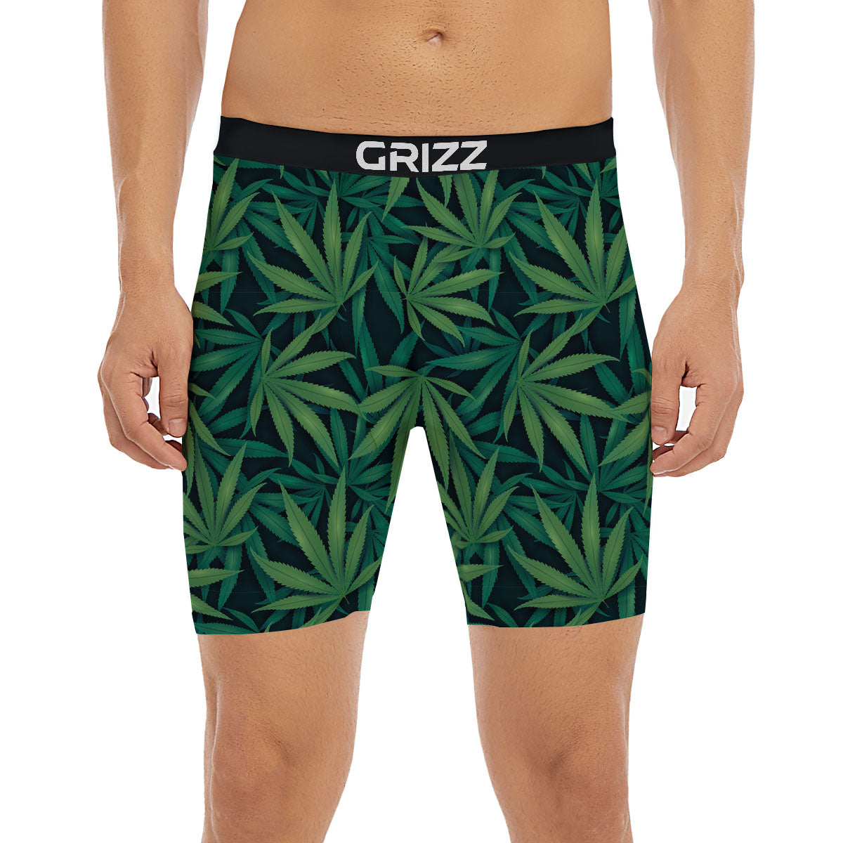 Pot Leaf Print Pattern Boxer Briefs-grizzshop