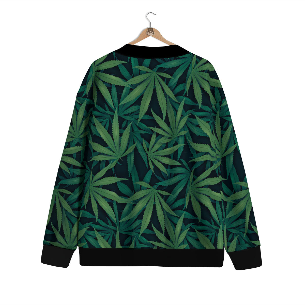 Pot Leaf Print Pattern Cardigan-grizzshop