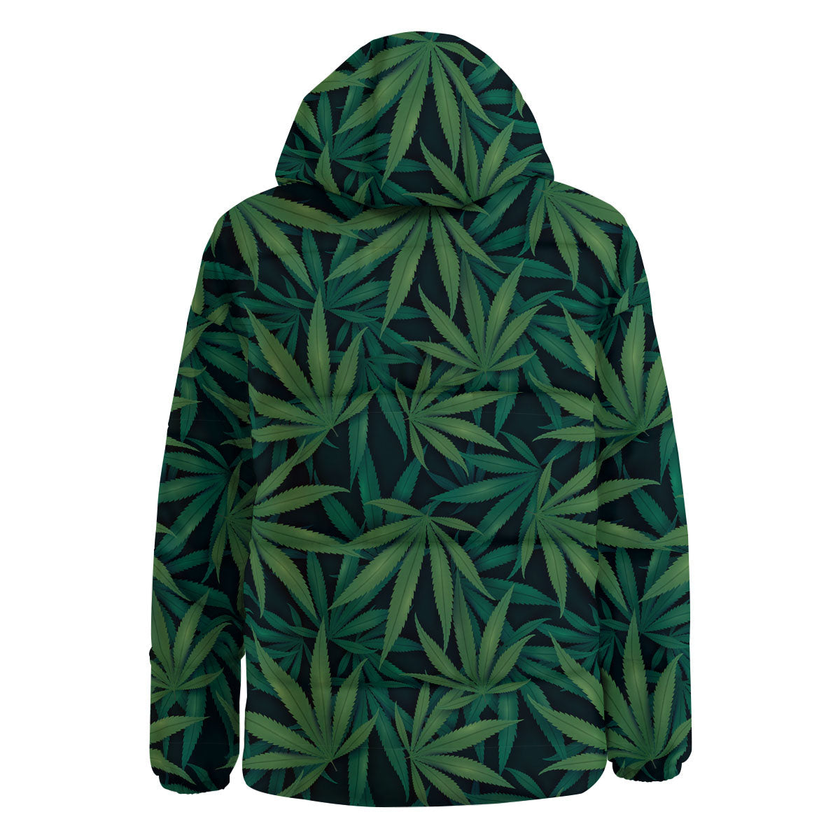 Pot Leaf Print Pattern Down Jacket-grizzshop