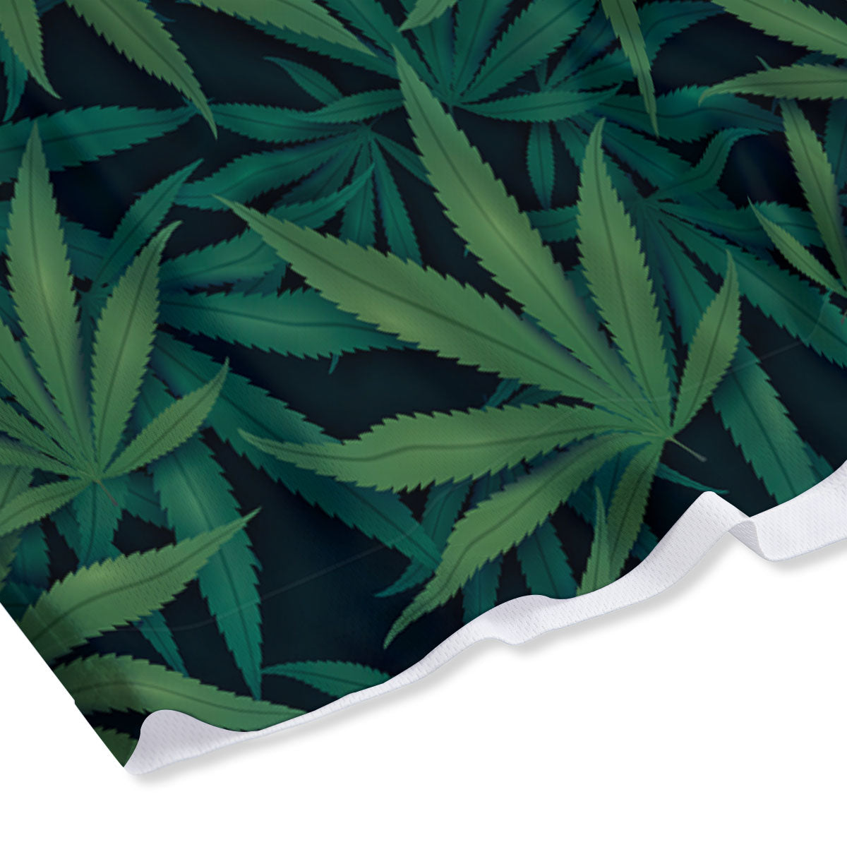 Pot Leaf Print Pattern Mesh Shorts