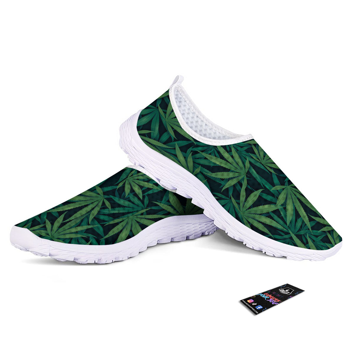 Pot Leaf Print Pattern Nurse Shoes-grizzshop