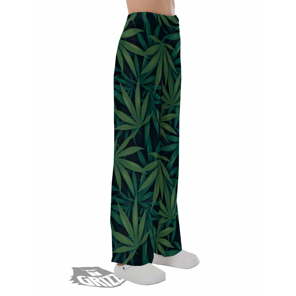 Pot Leaf Print Pattern Pajama Pants-grizzshop
