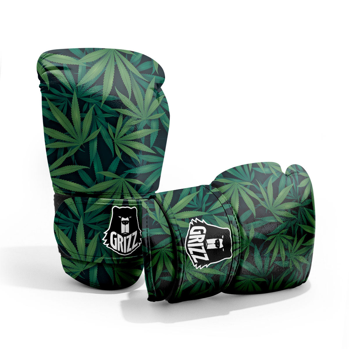 Pot Leaf Print Pattern Pro Boxing Glove