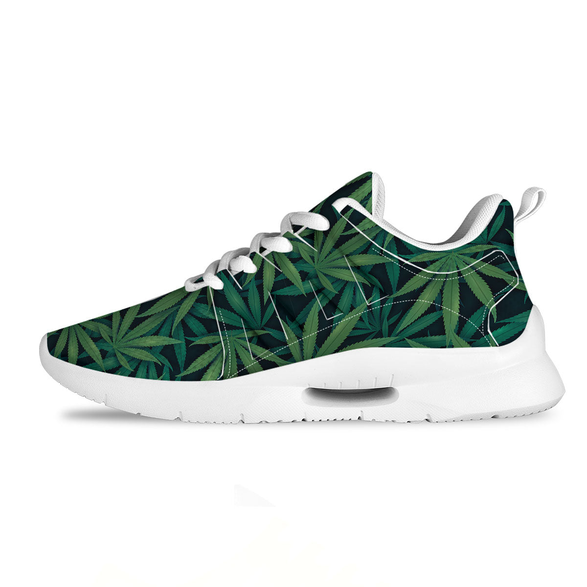 Pot Leaf Print Pattern Tennis Shoes-grizzshop