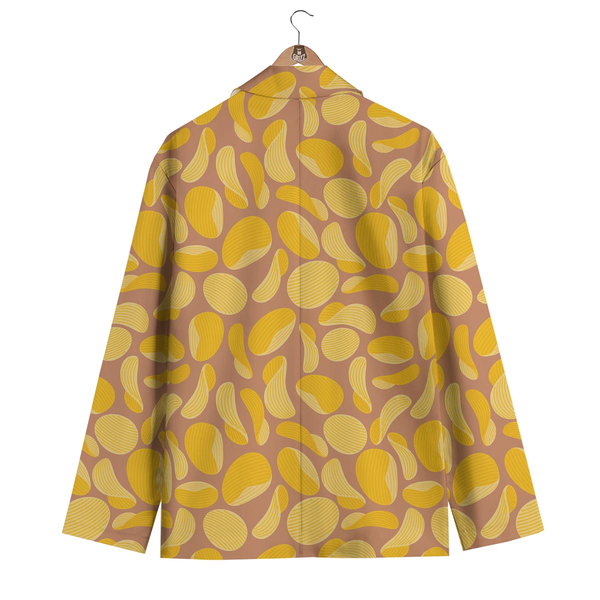 Potato Chip Pattern Print Men's Blazer-grizzshop