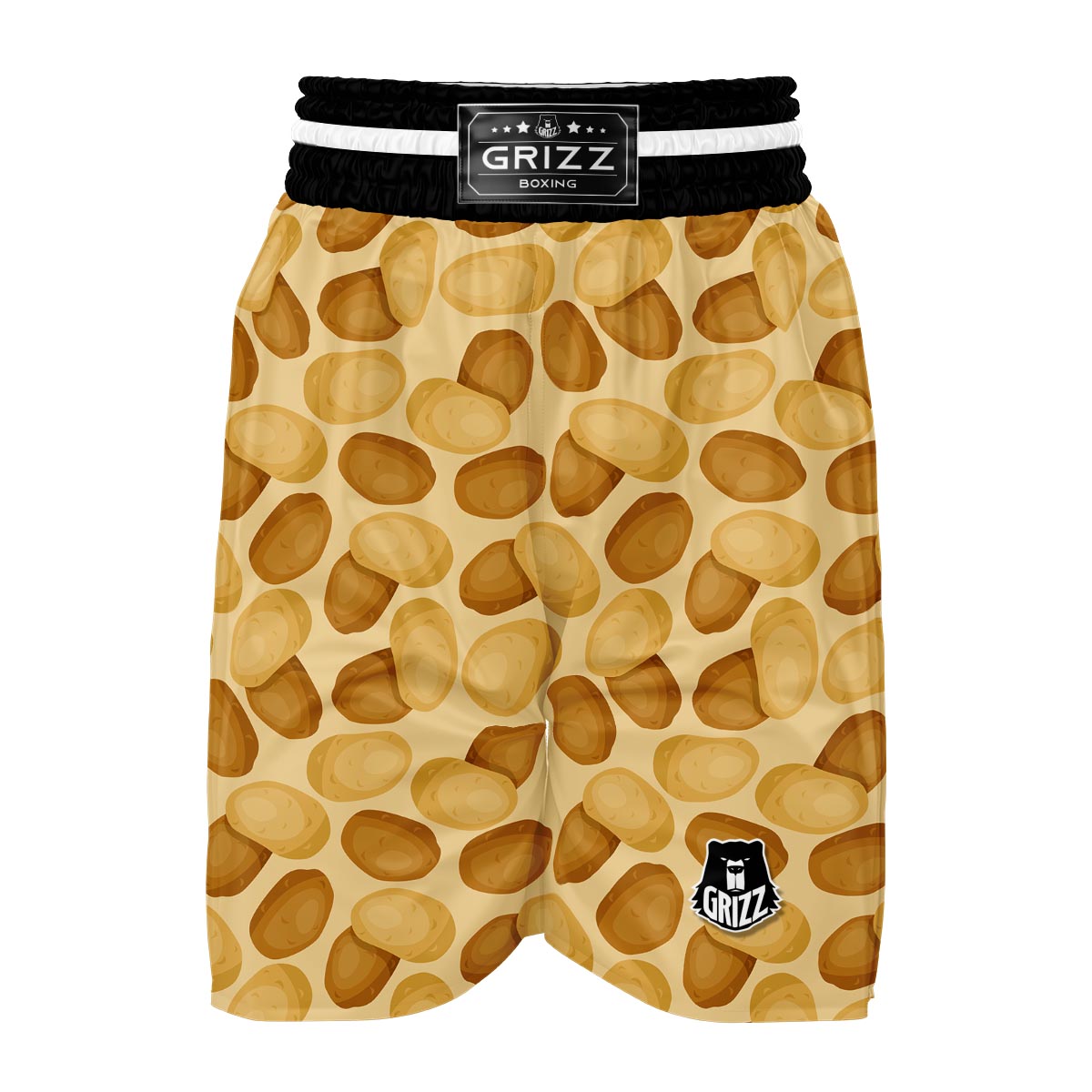 Potato Pattern Print Boxing Shorts-grizzshop