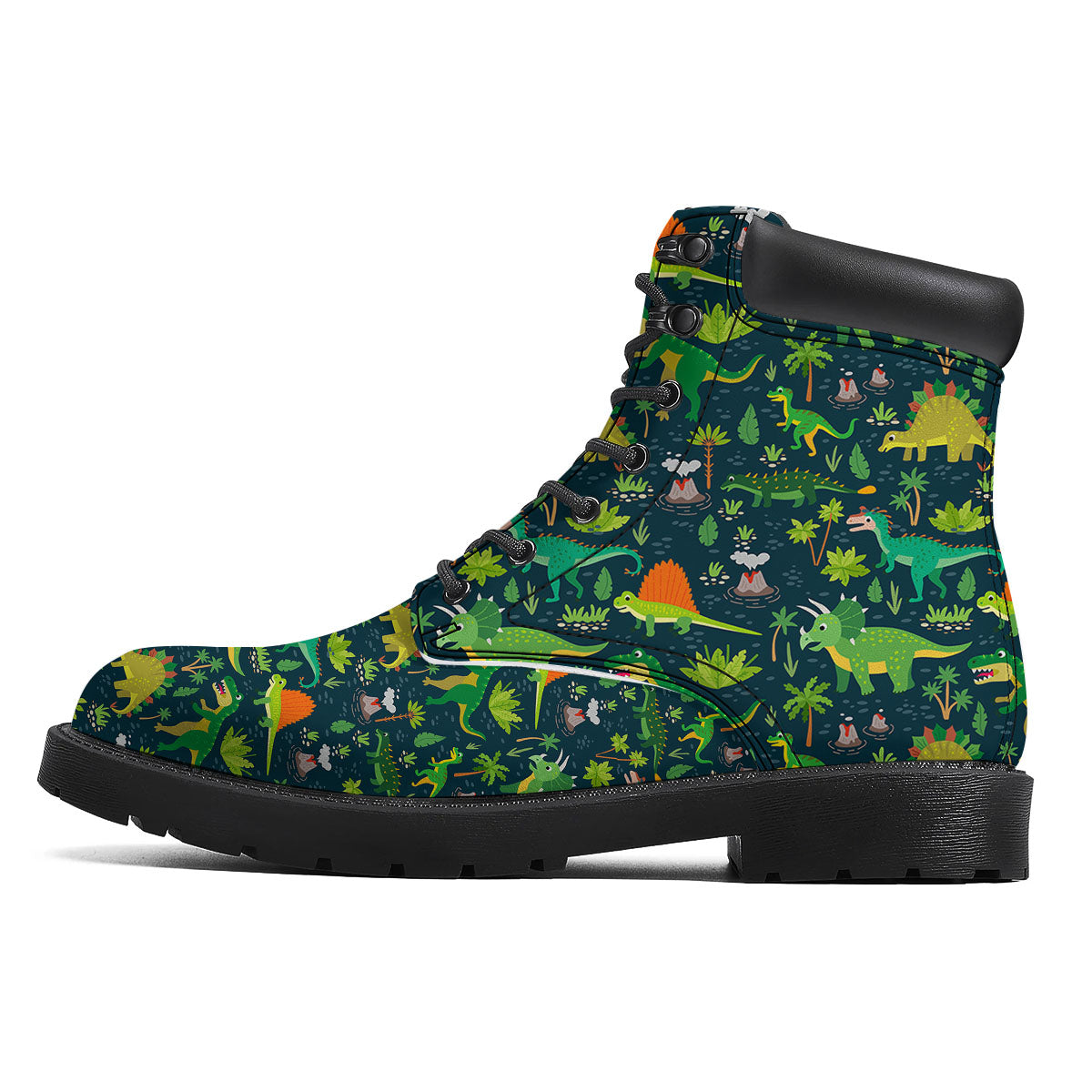 Prehistoric Plants And Dinosaur Print Boots-grizzshop