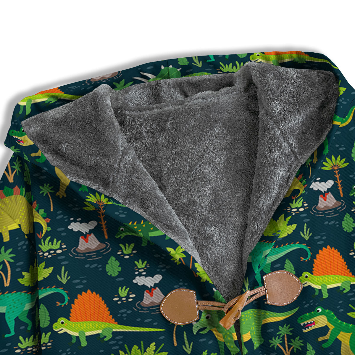Prehistoric Plants And Dinosaur Print Men's Windbreaker Jacket-grizzshop