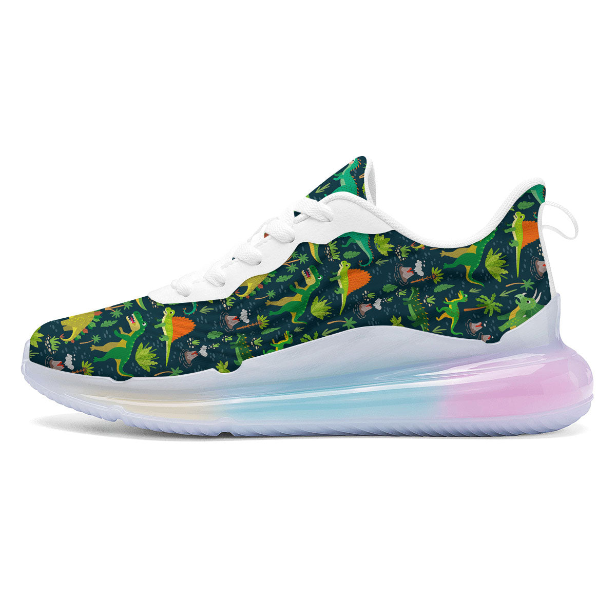Prehistoric Plants And Dinosaur Print Running Sneakers-grizzshop
