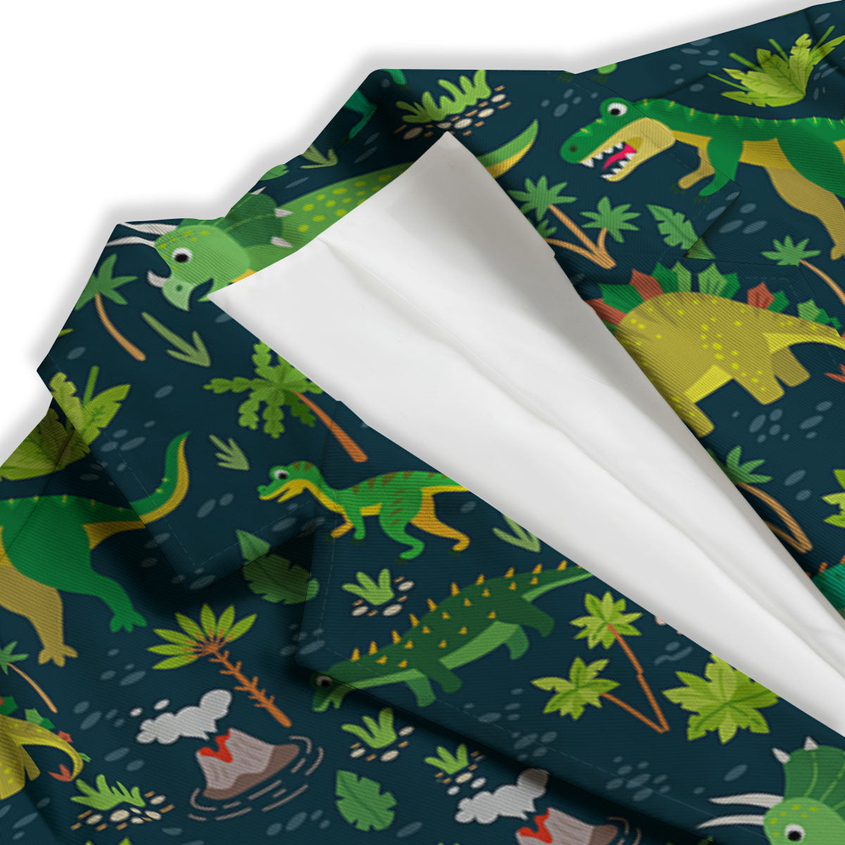 Prehistoric Plants And Dinosaur Print Women's Blazer-grizzshop