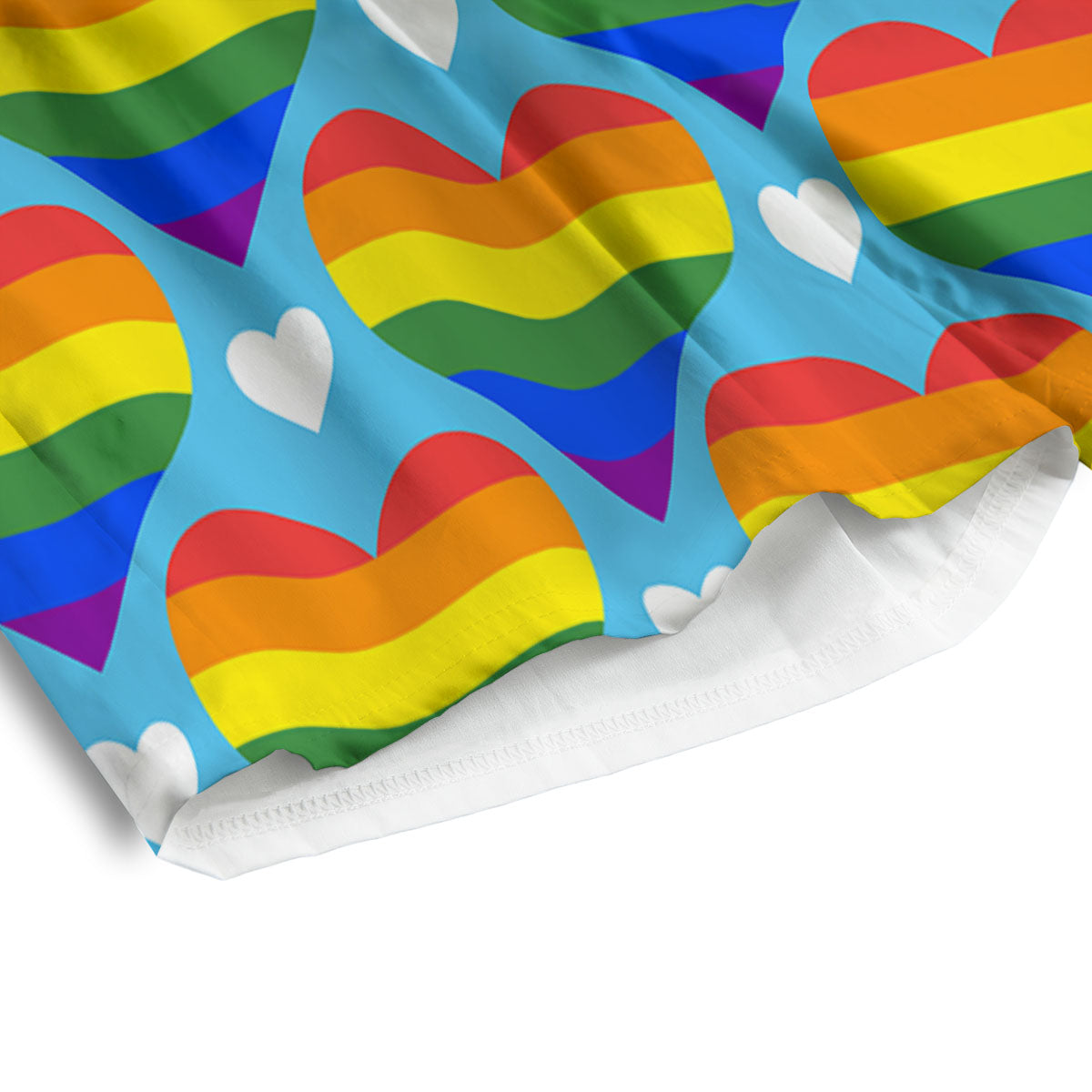 Pride Heart Rainbow LGBT Print Pattern Men's Athletic Shorts-grizzshop