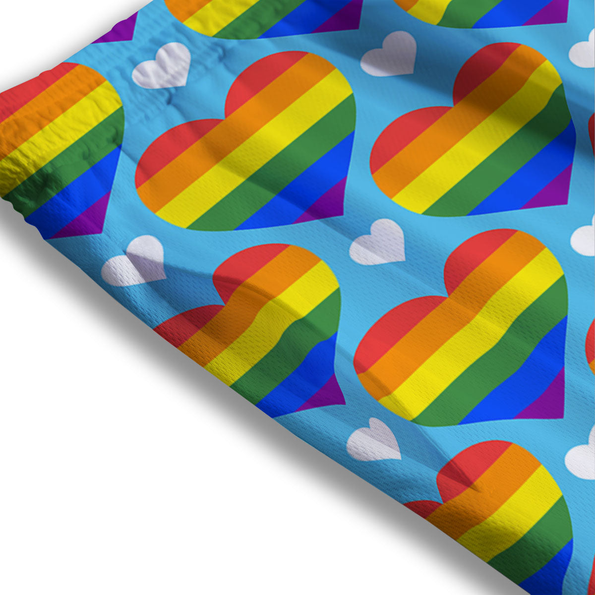 Pride Heart Rainbow LGBT Print Pattern Mesh Shorts-grizzshop