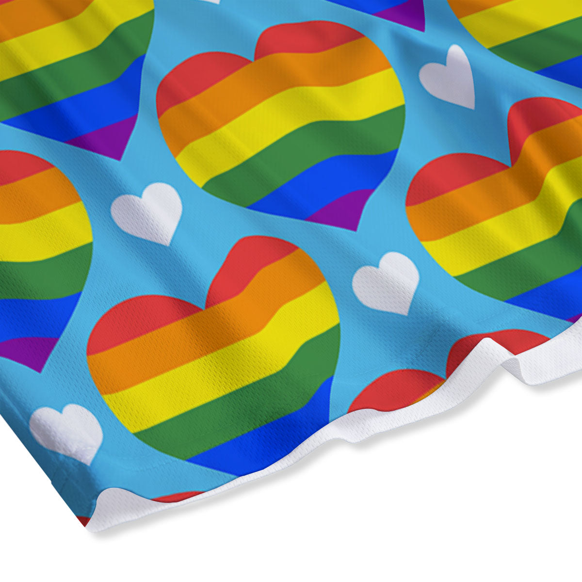 Pride Heart Rainbow LGBT Print Pattern Mesh Shorts-grizzshop
