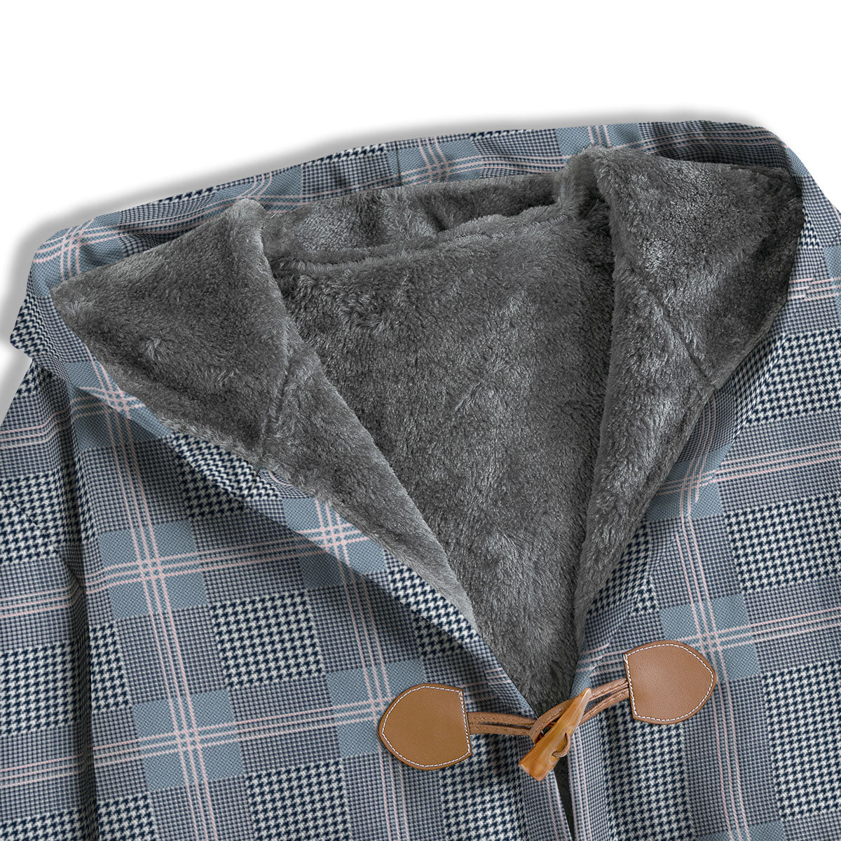 Prince of Wales Navy Blue Check Print Men's Windbreaker Jacket-grizzshop