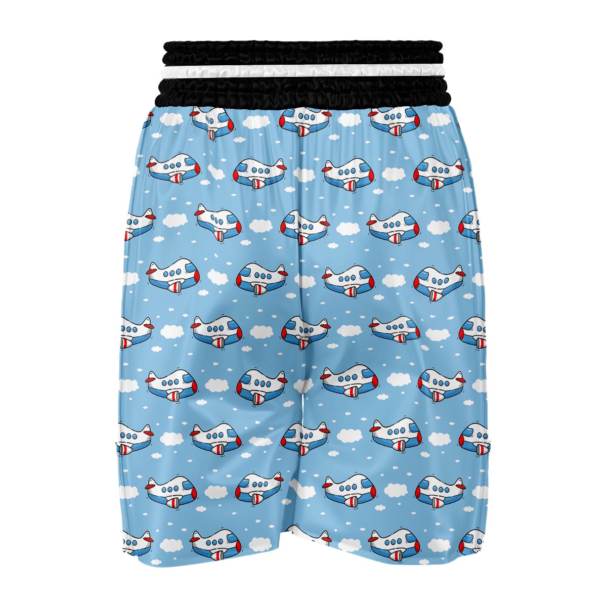 Print Airplane Pattern Boxing Shorts-grizzshop