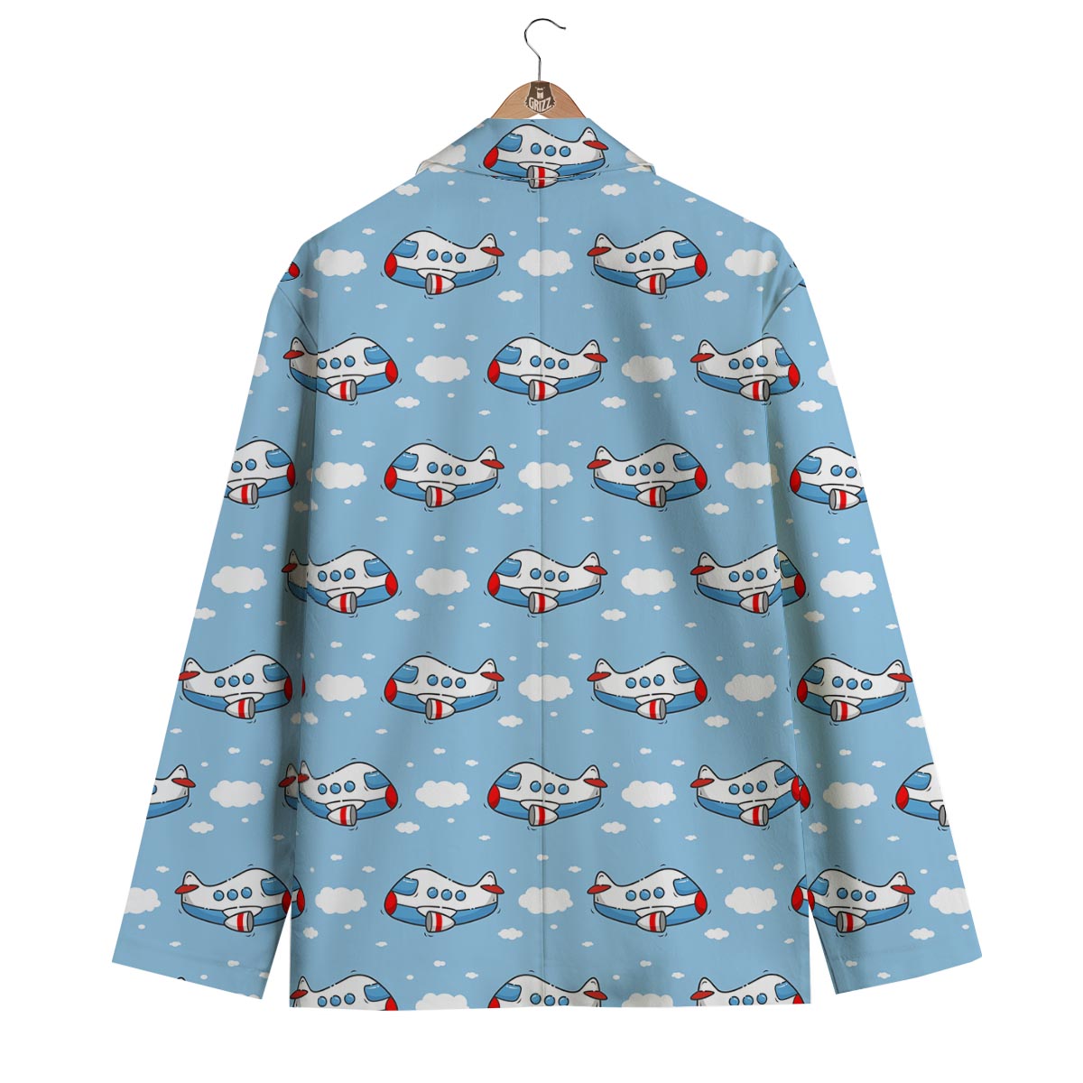 Print Airplane Pattern Men's Blazer-grizzshop