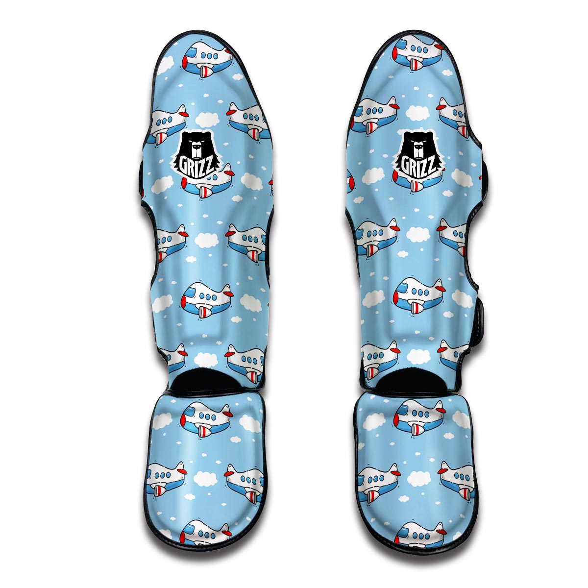 Bird Crane Watercolor Print Pattern Muay Thai Shin Guards