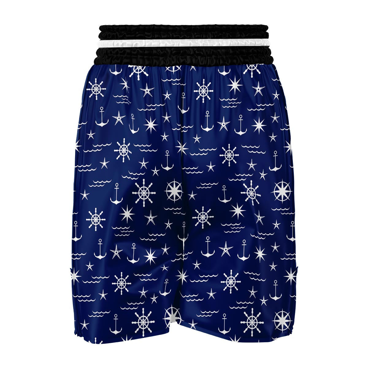 Print Pattern Anchor Nautical Boxing Shorts-grizzshop