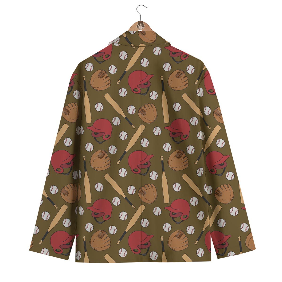 Print Pattern Baseball Men's Blazer-grizzshop