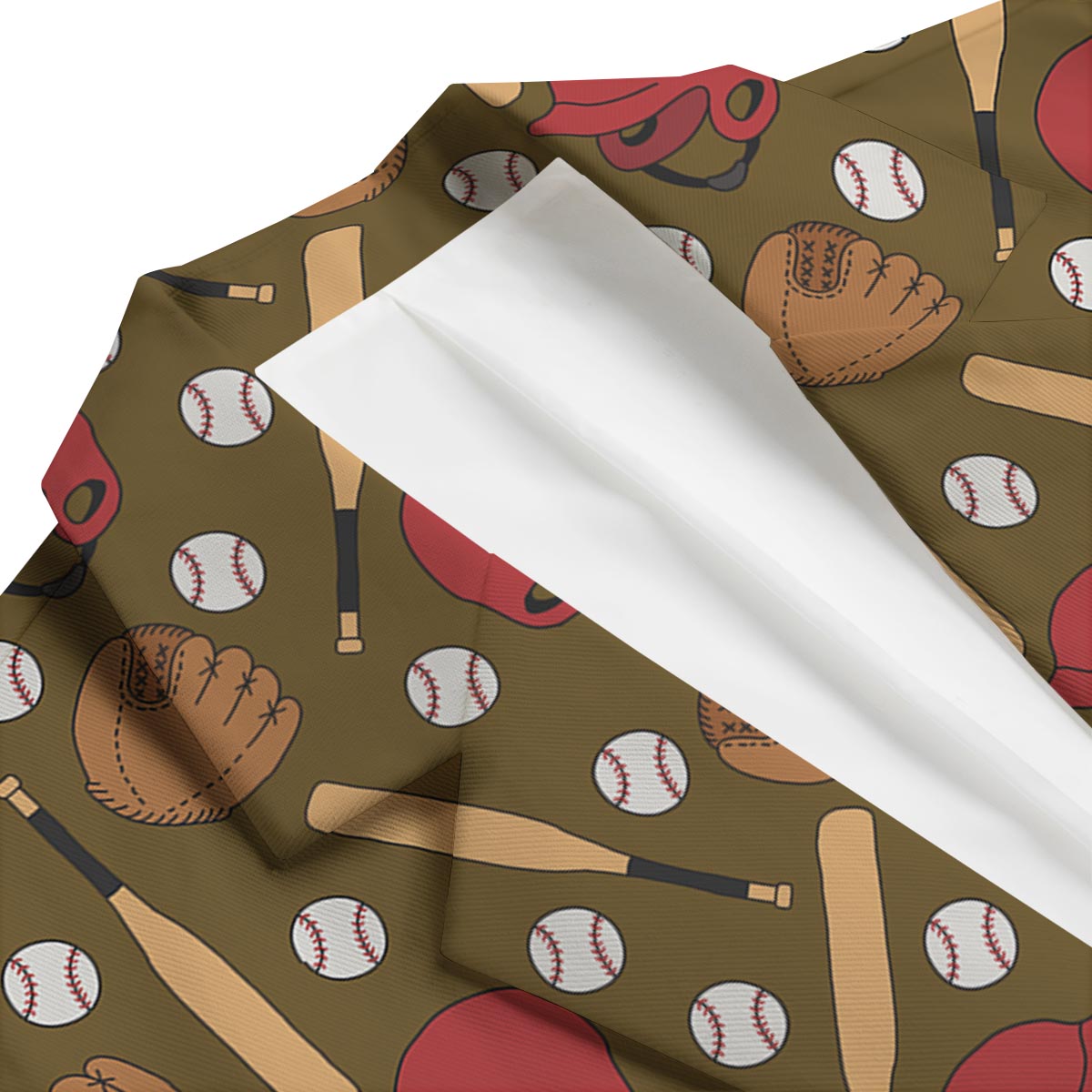 Print Pattern Baseball Men's Blazer-grizzshop