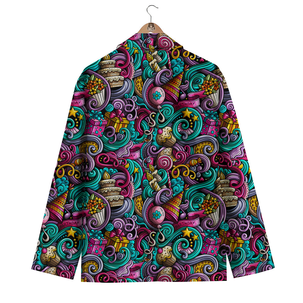 Print Pattern Birthday Men's Blazer-grizzshop