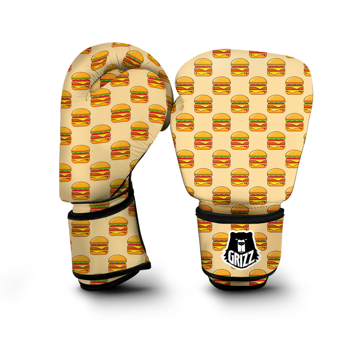 Print Pattern Hamburger Boxing Gloves-grizzshop