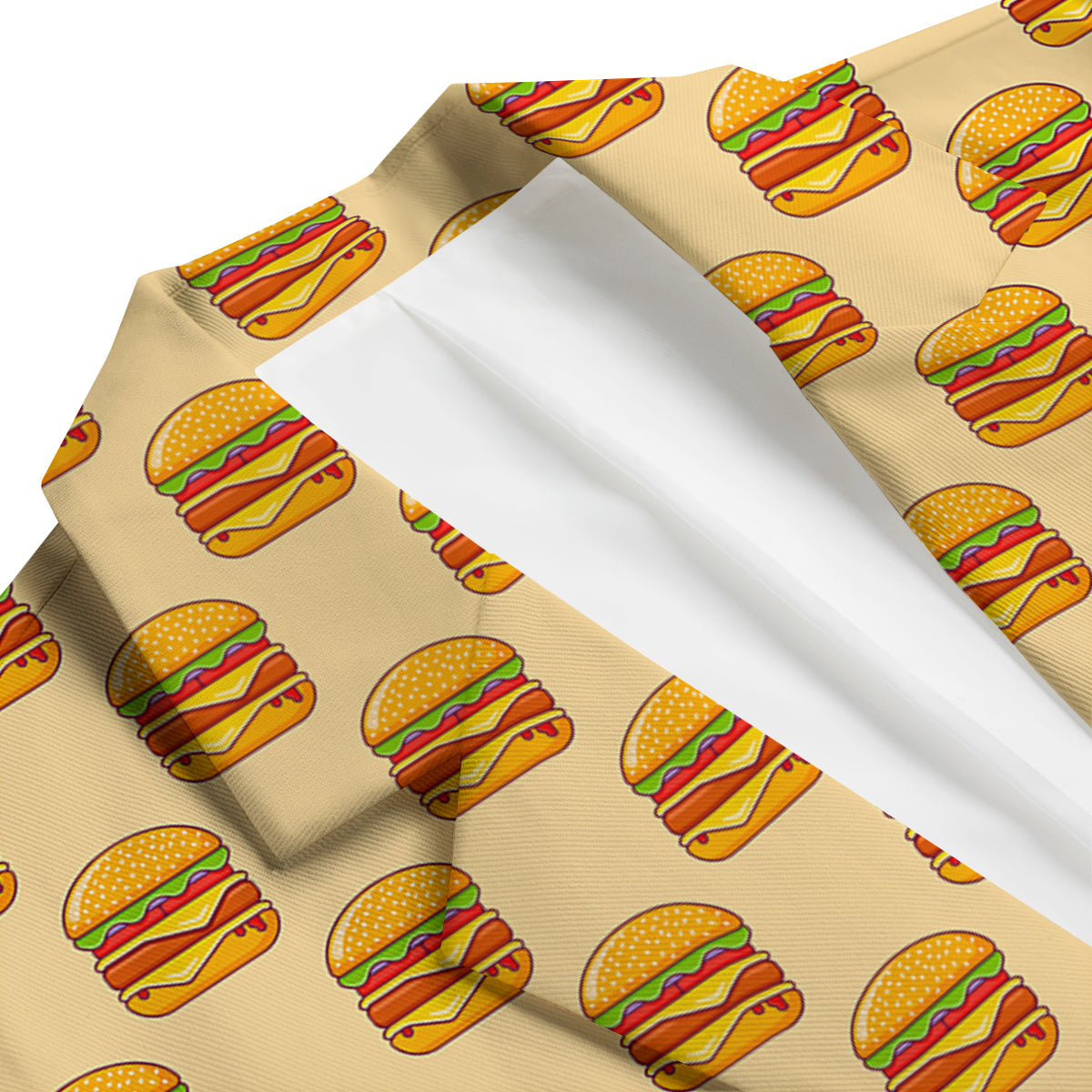 Print Pattern Hamburger Men's Blazer-grizzshop
