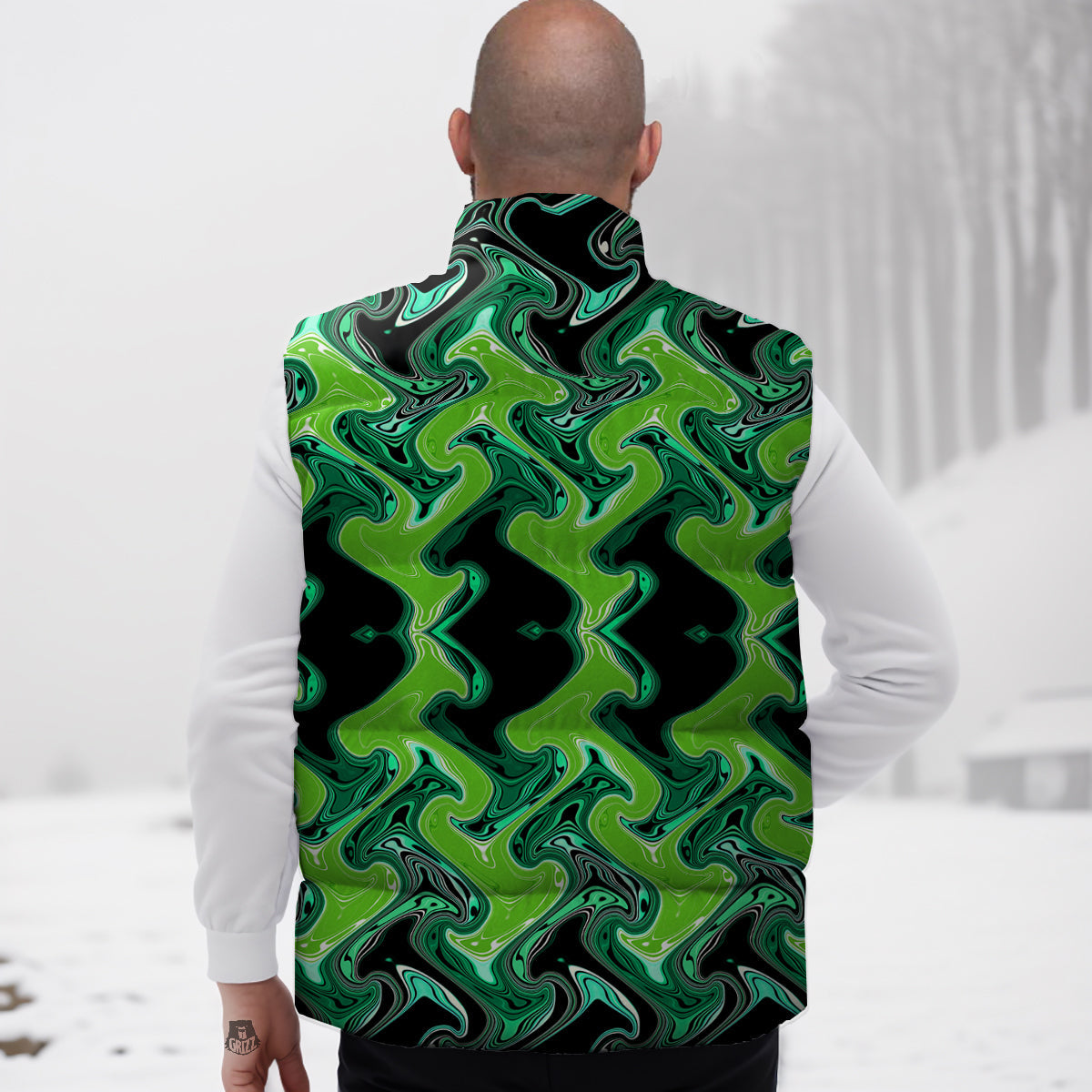 Print Pattern Koala Down Vest-grizzshop