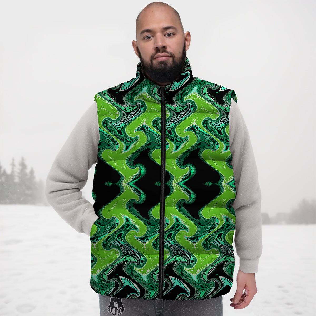 Print Pattern Koala Down Vest-grizzshop