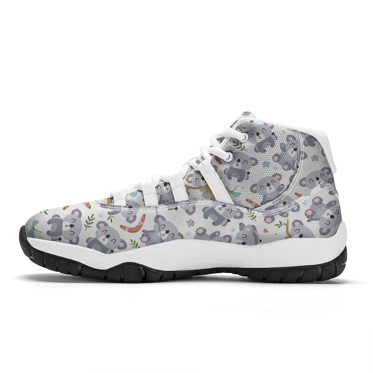 Print Pattern Koala White Bball Shoes-grizzshop