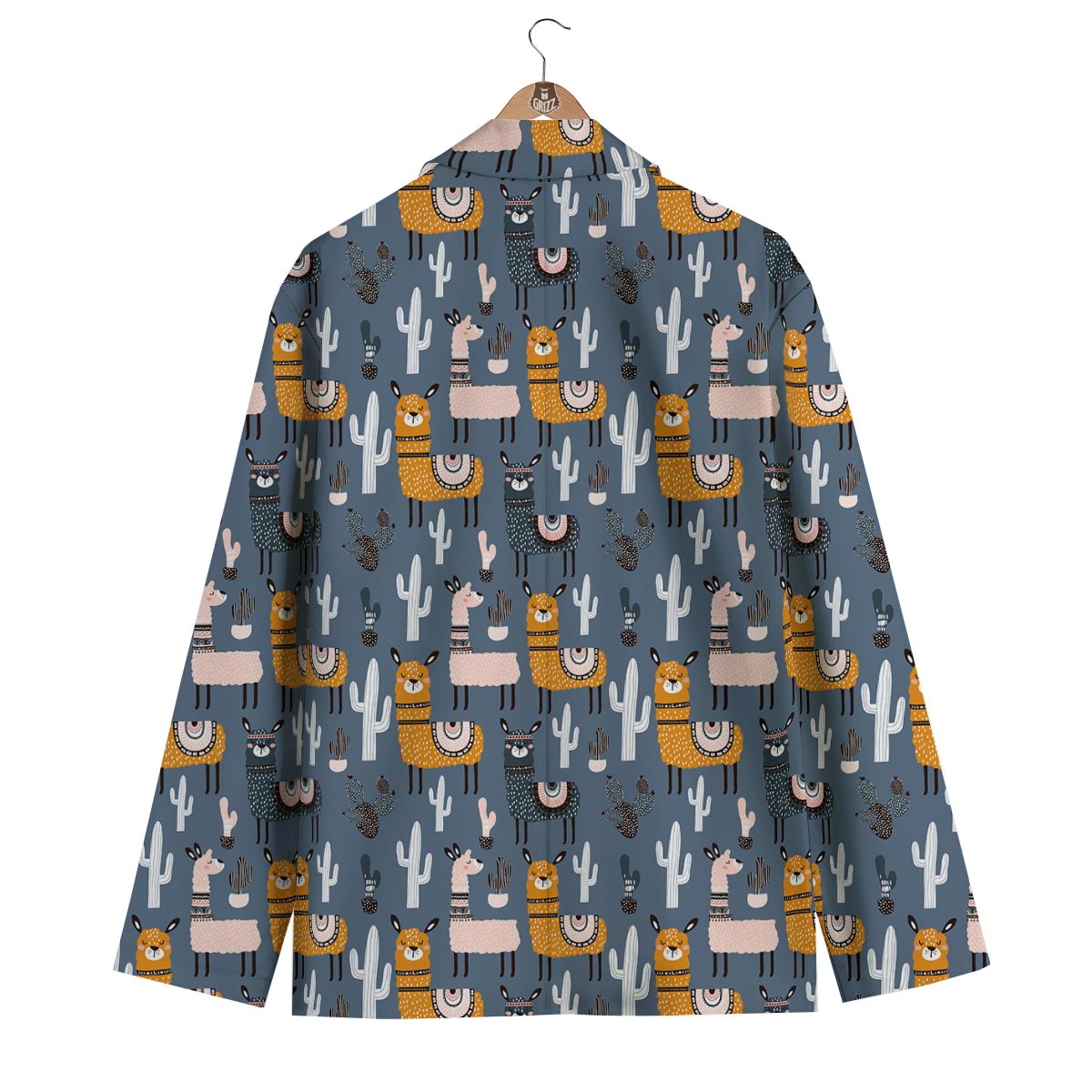 Print Pattern Llama Cactus Men's Blazer-grizzshop