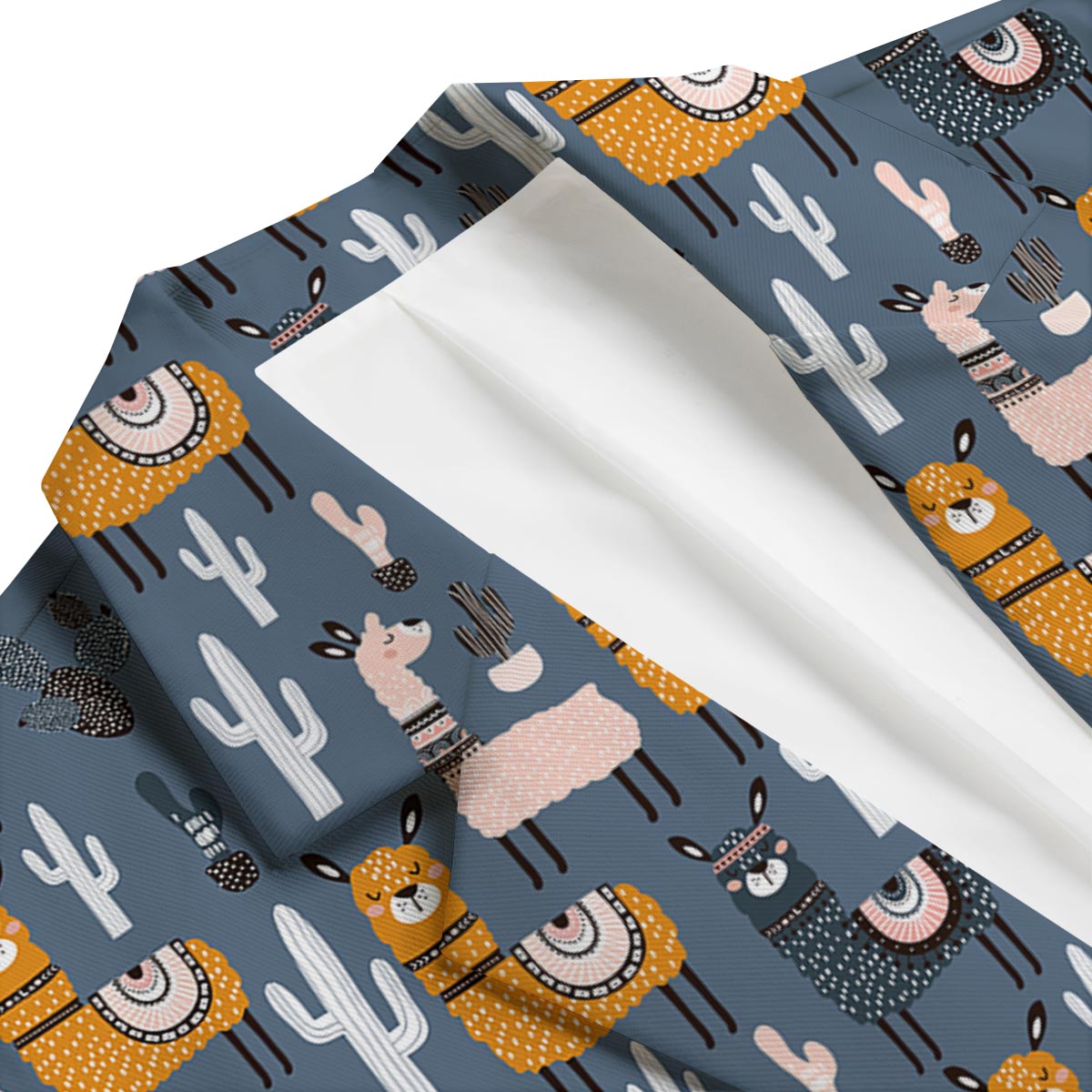 Print Pattern Llama Cactus Men's Blazer-grizzshop