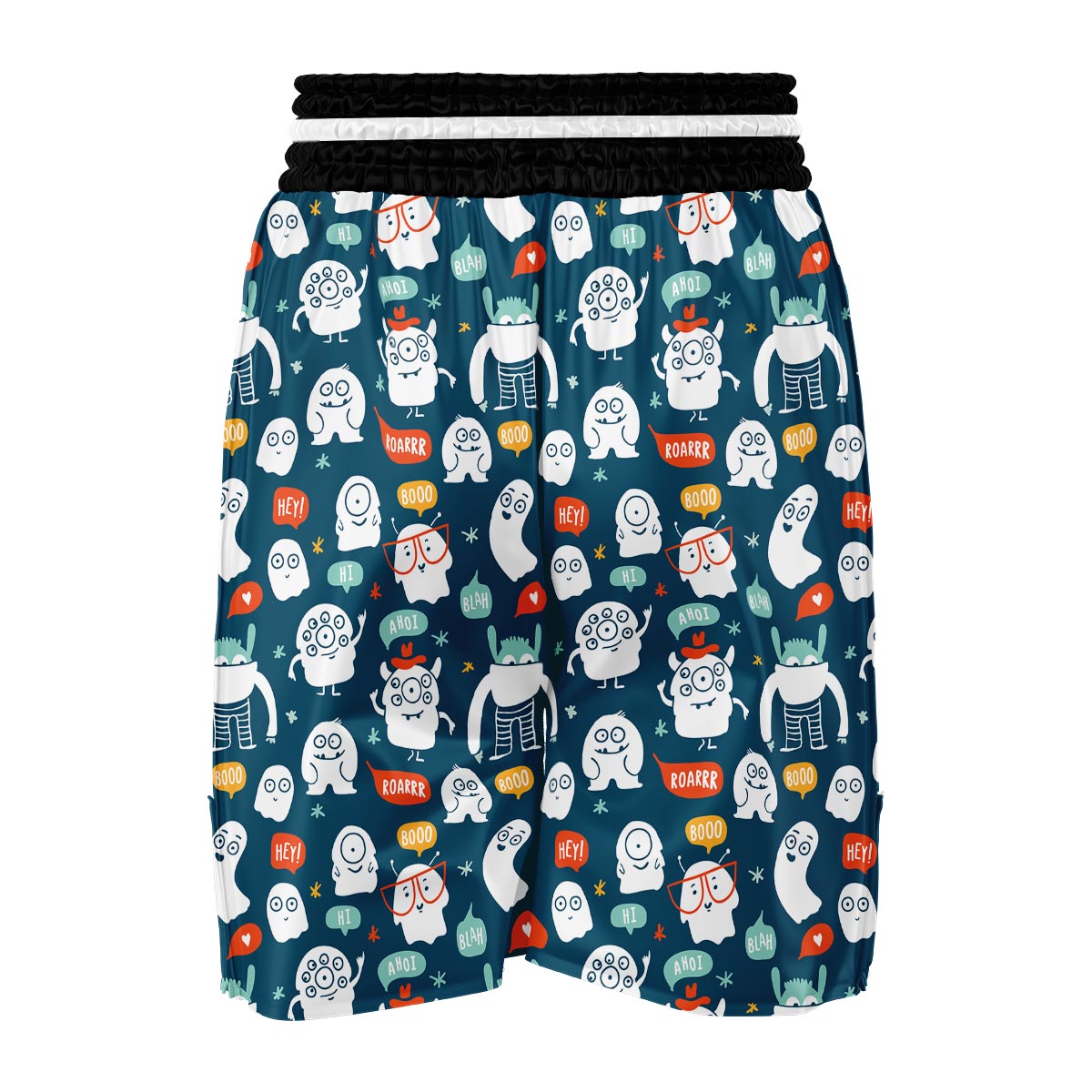 Print Pattern Monster Boxing Shorts-grizzshop