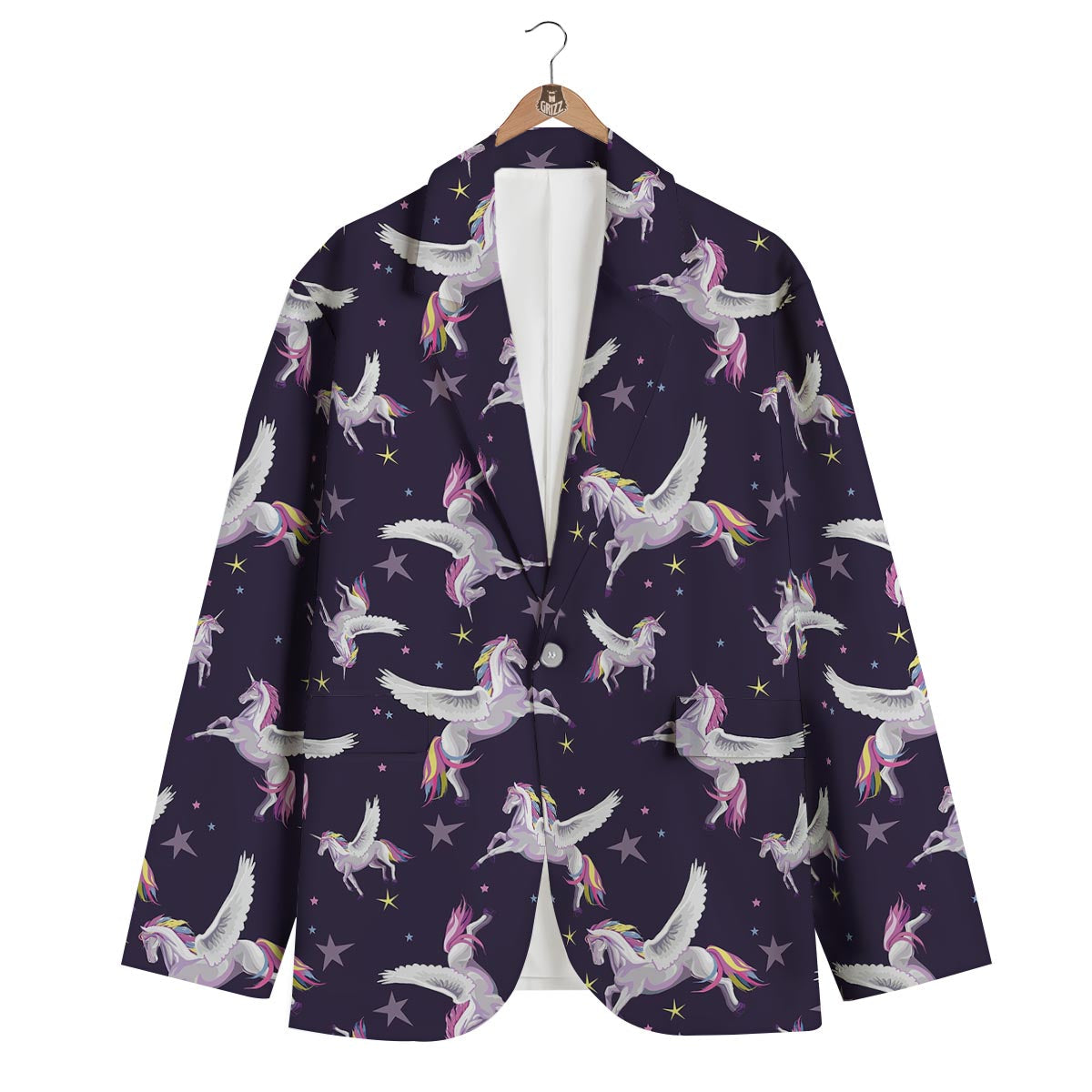 Print Pattern Unicorn Men's Blazer-grizzshop