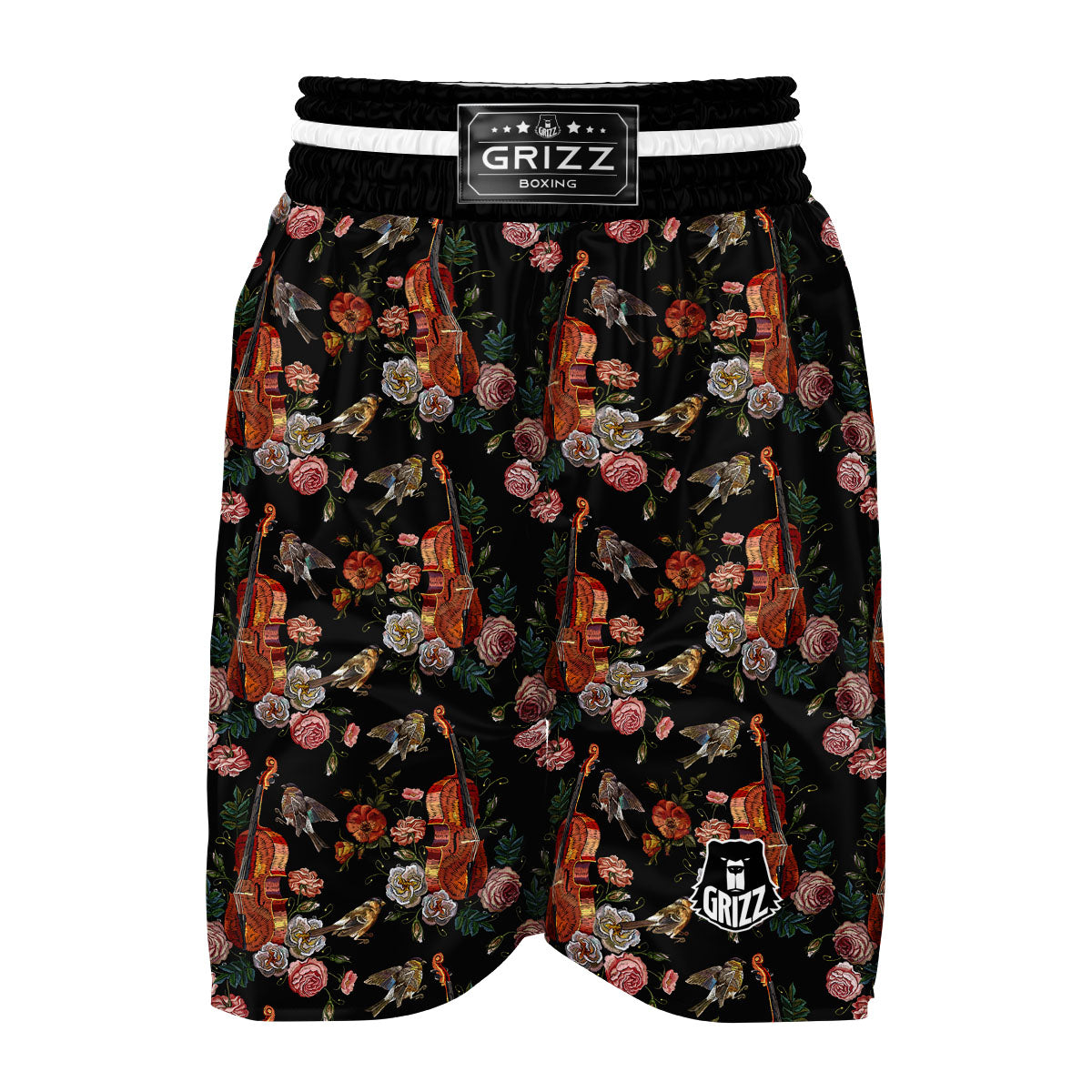 Print Pattern Violin Boxing Shorts-grizzshop