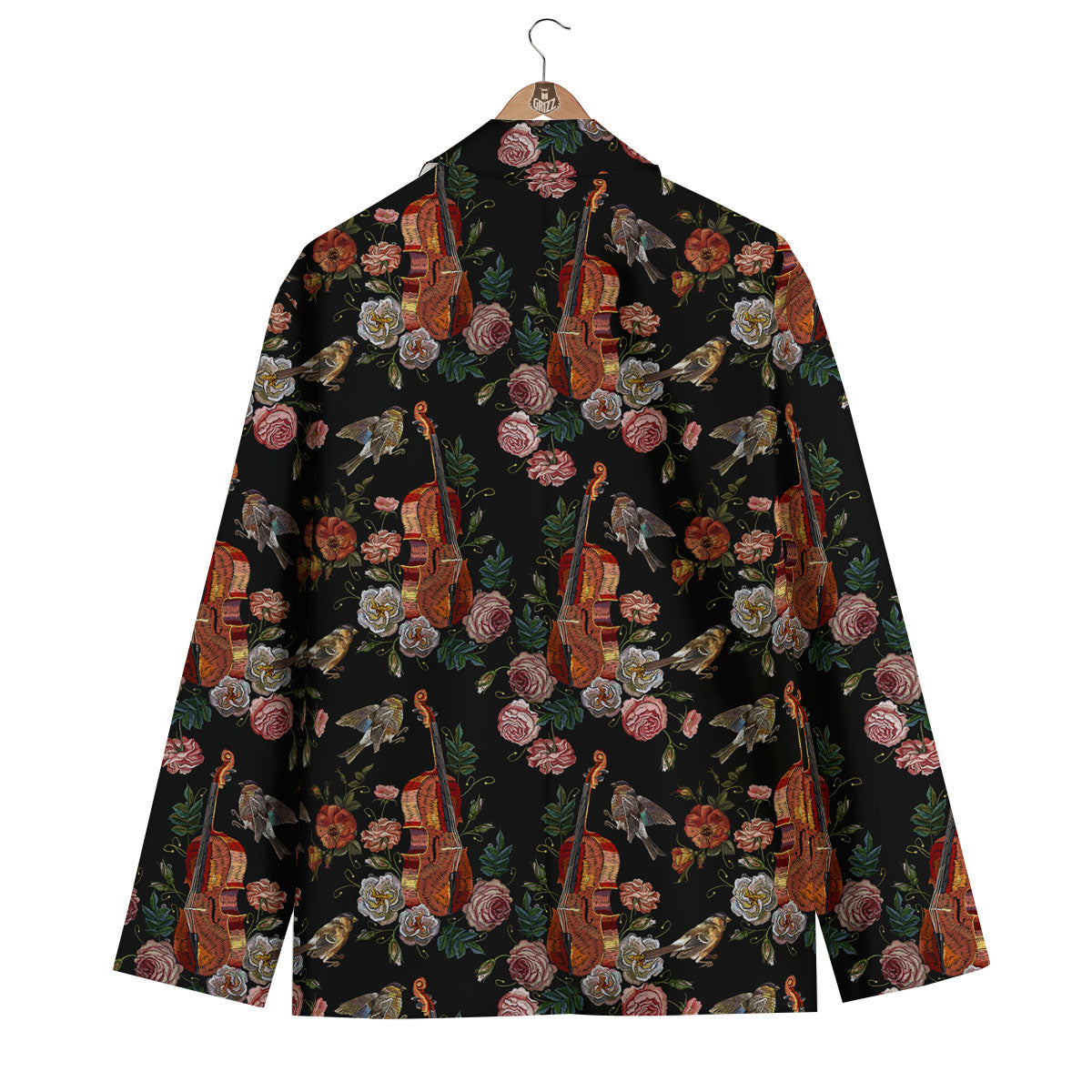 Print Pattern Violin Men's Blazer-grizzshop